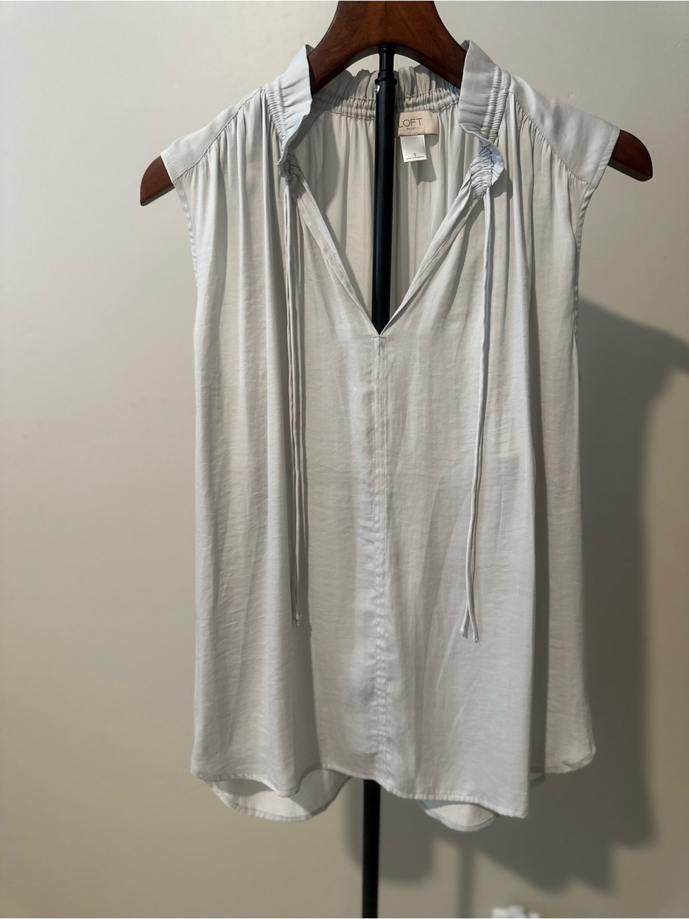 LOFT Light Blue Sleeveless Tie-Neck Camisole